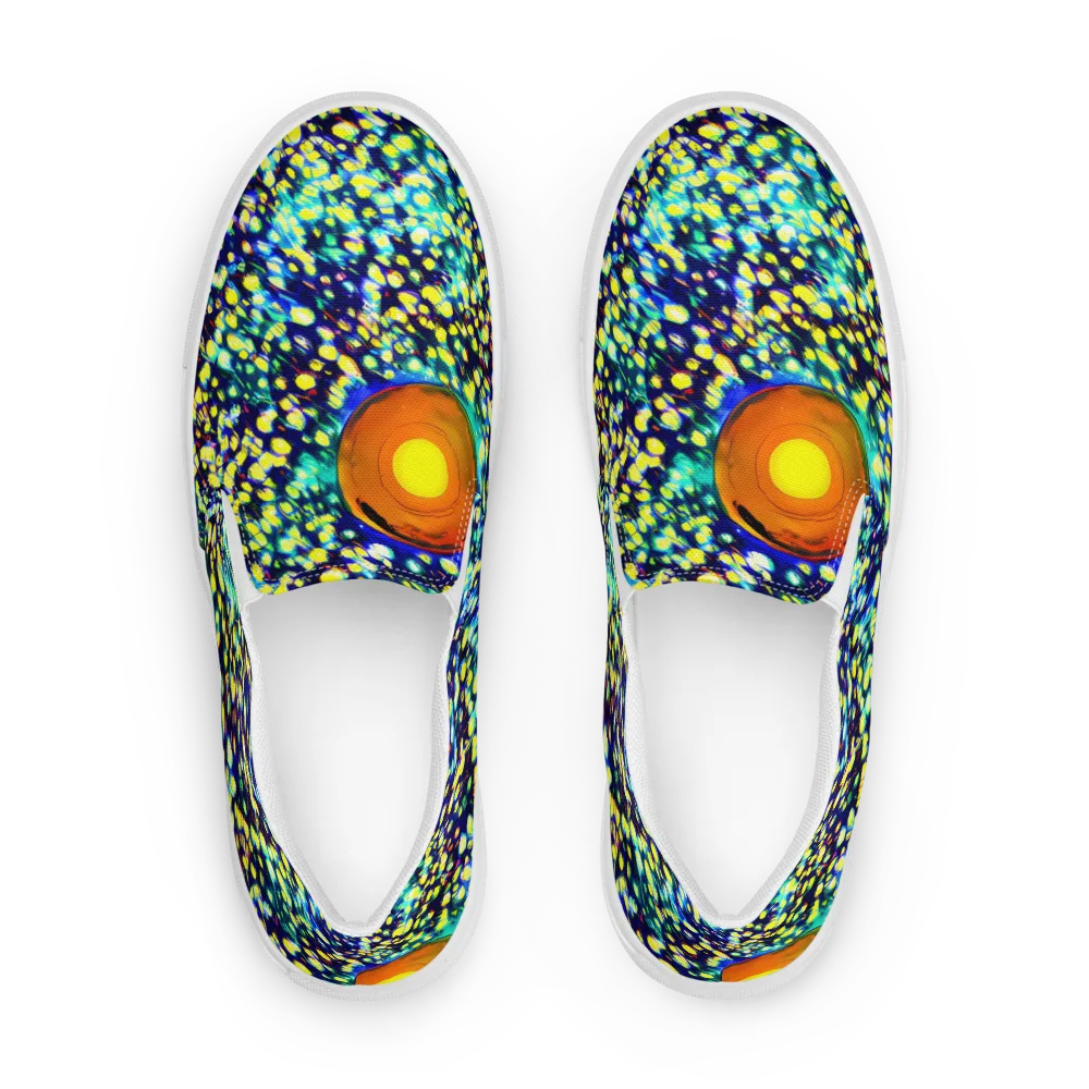 Illuminated Whirl on Men's Slip-On Canvas Shoes — Front