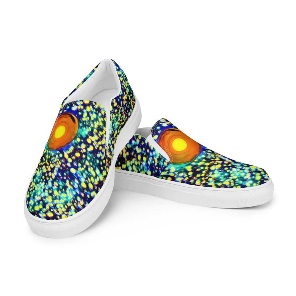 Illuminated Whirl on Men's Slip-On Canvas Shoes — Left Front