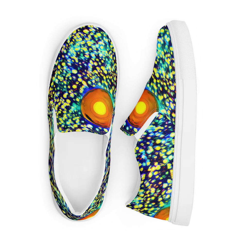 Illuminated Whirl on Men's Slip-On Canvas Shoes — Front