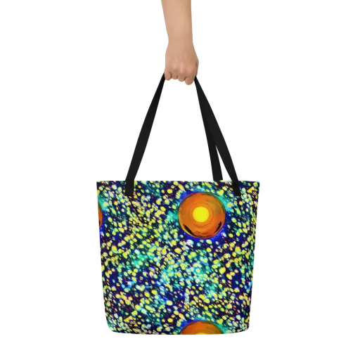 Illuminated Whirl on a Large Tote Bag W/ Pocket