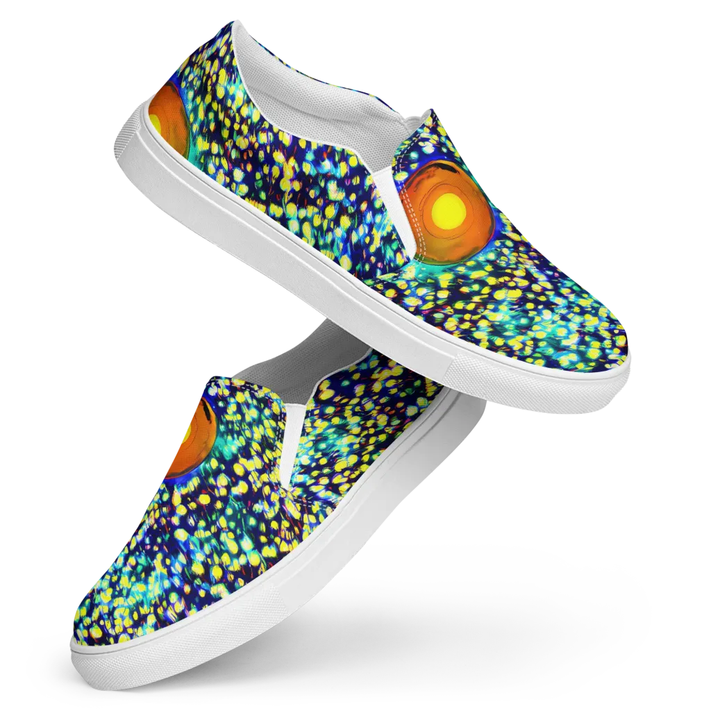 Illuminated Whirl on Women's Slip-On Canvas Shoes — Front