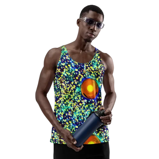 Illuminated Whirl on a Men's Tank Top