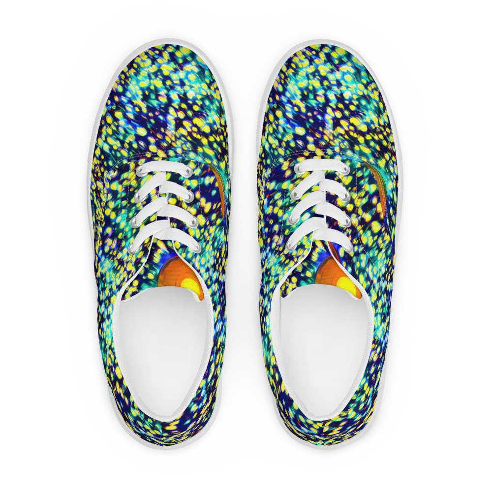 Illuminated Whirl on Men's Lace-Up Canvas Shoes — Front