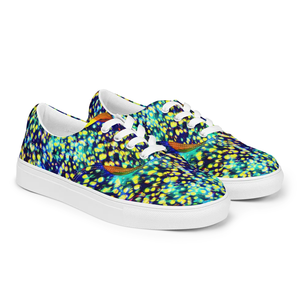 Illuminated Whirl on Men's Lace-Up Canvas Shoes — Right Front