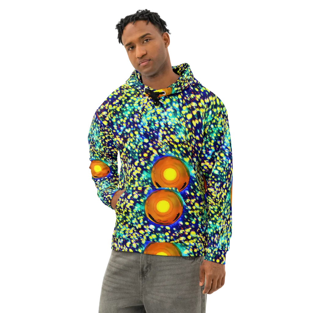 Illuminated Whirl on Cotton Hoodie — Left Front