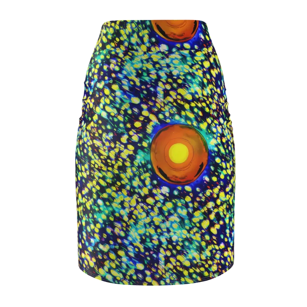 Illuminated Whirl on Pencil Skirt — Back