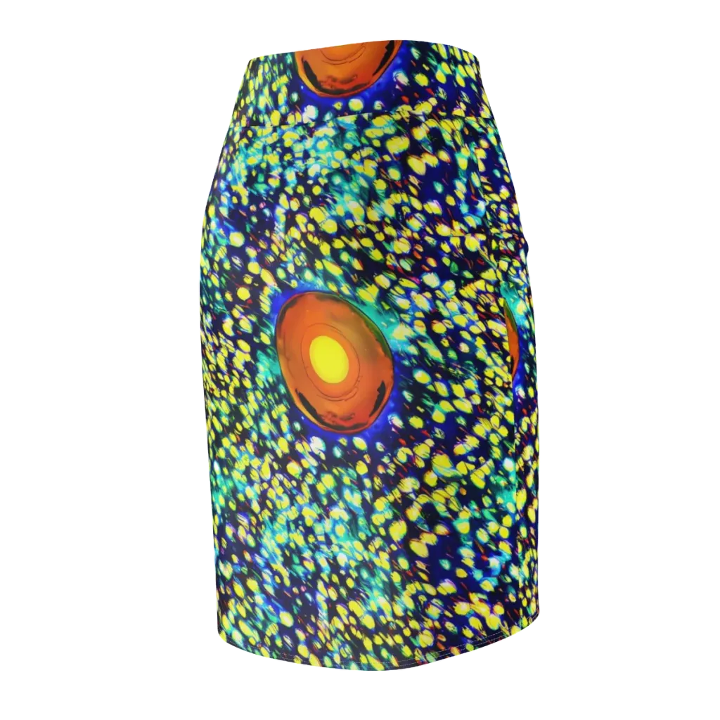 Illuminated Whirl on Pencil Skirt — Back Side