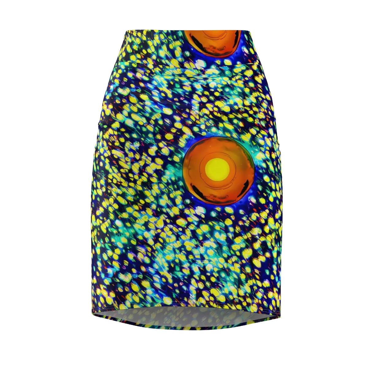 Illuminated Whirl on Pencil Skirt — Front