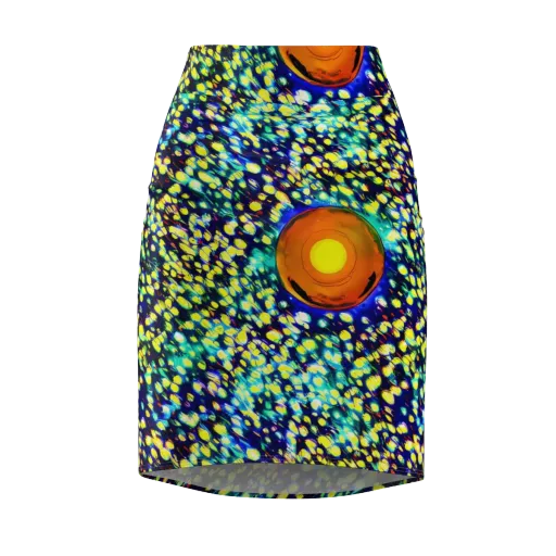 Illuminated Whirl on a Pencil Skirt