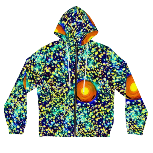 Illuminated Whirl on a Women's Full-Zip Hoodie