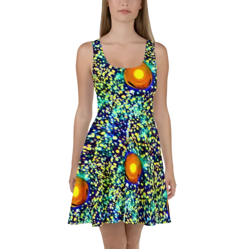 Illuminated Whirl on a Skater Dress