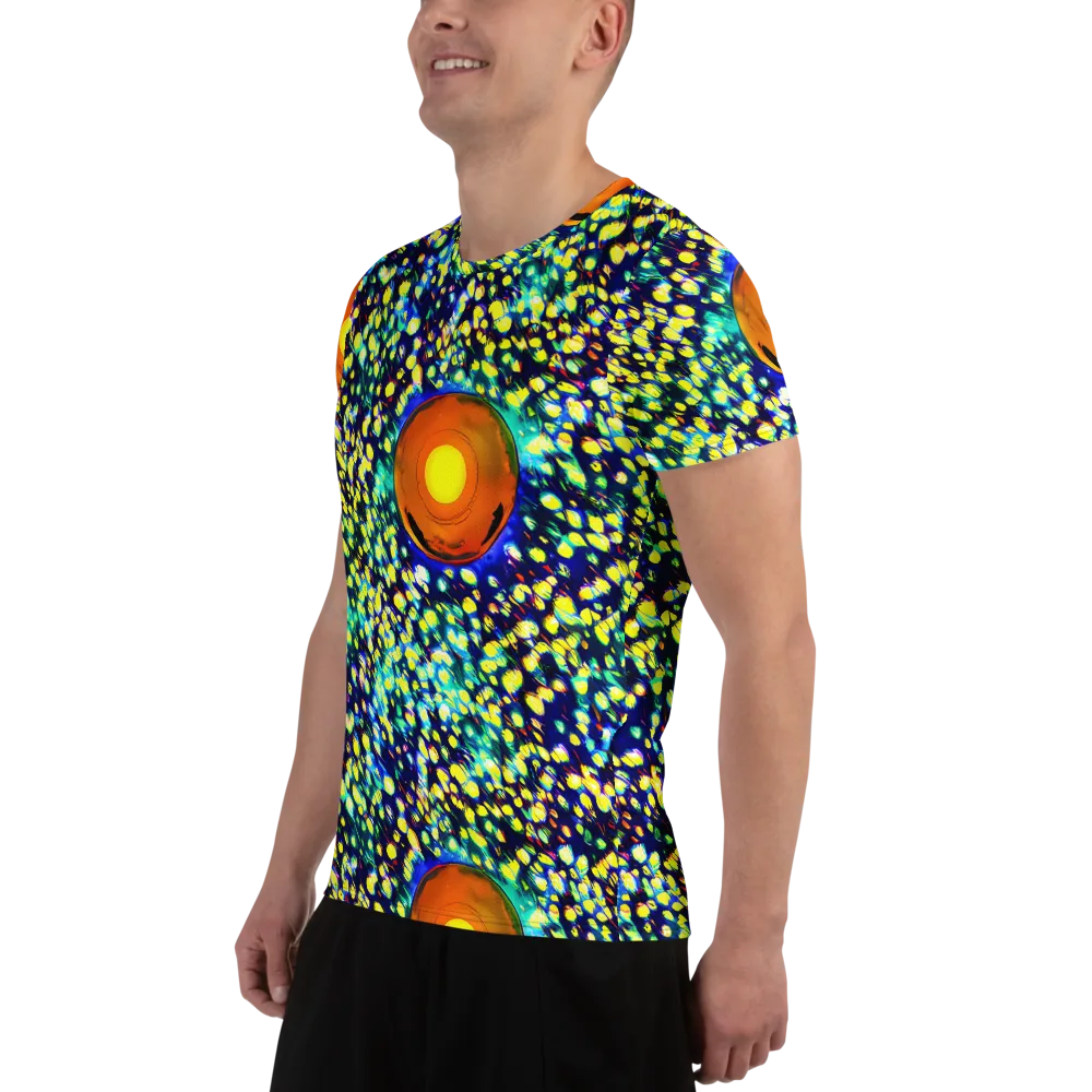 Illuminated Whirl on Men's Athletic T-Shirt — Left