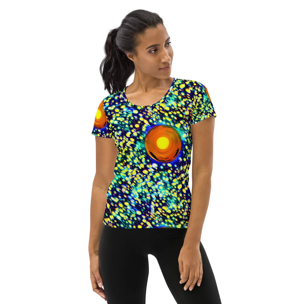 Illuminated Whirl on Women's Athletic T-Shirt — Front