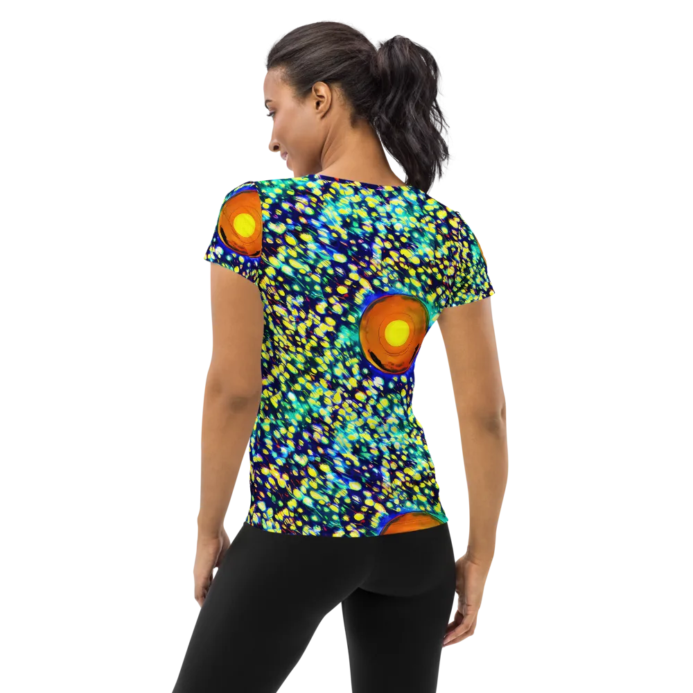 Illuminated Whirl on Women's Athletic T-Shirt — Back