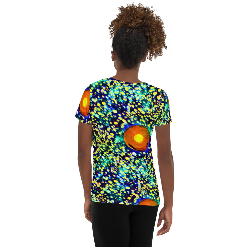 Illuminated Whirl on Women's Athletic T-Shirt — Back