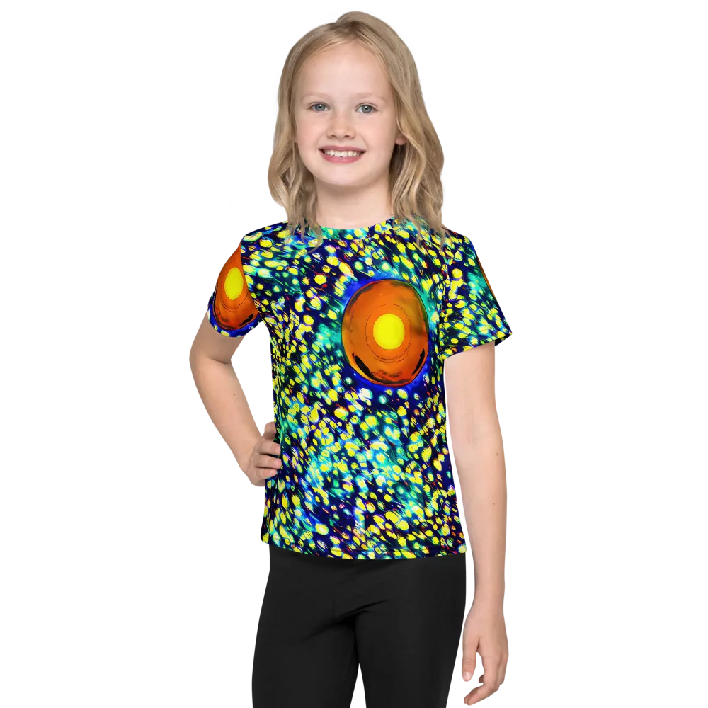 Illuminated Whirl on Kids Crew Neck T-Shirt — Front