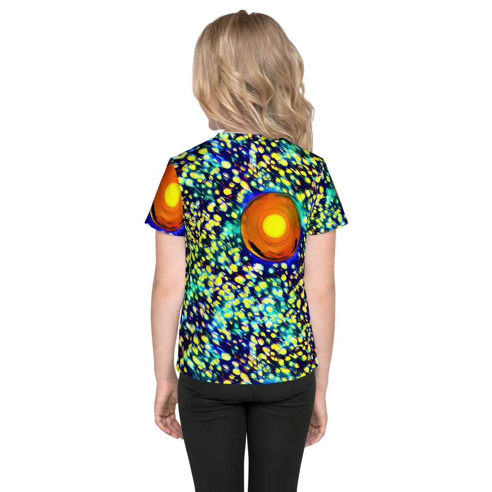 Illuminated Whirl on Kids Crew Neck T-Shirt — Back