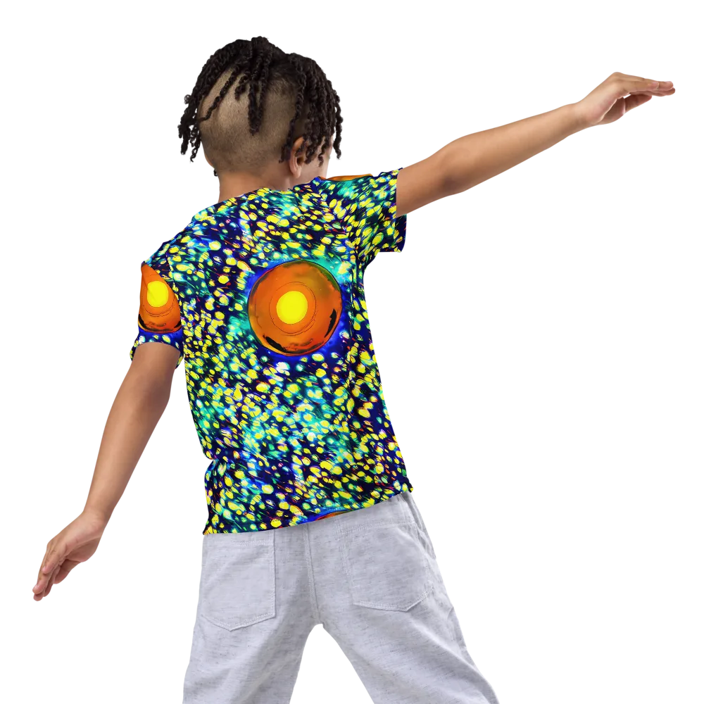 Illuminated Whirl on Kids Crew Neck T-Shirt — Back