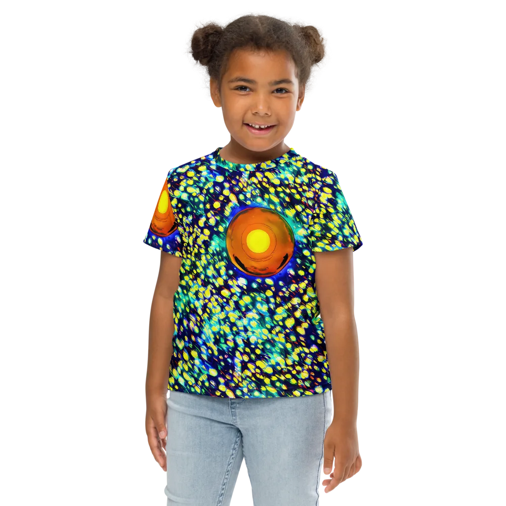 Illuminated Whirl on Kids Crew Neck T-Shirt — Front