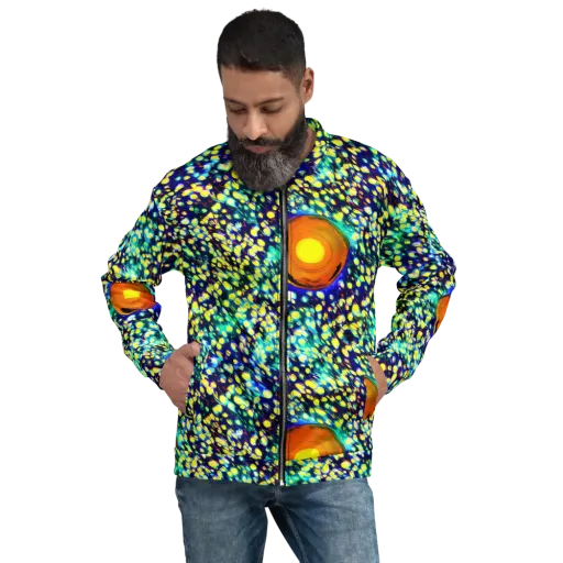 Illuminated Whirl on a Bomber Jacket