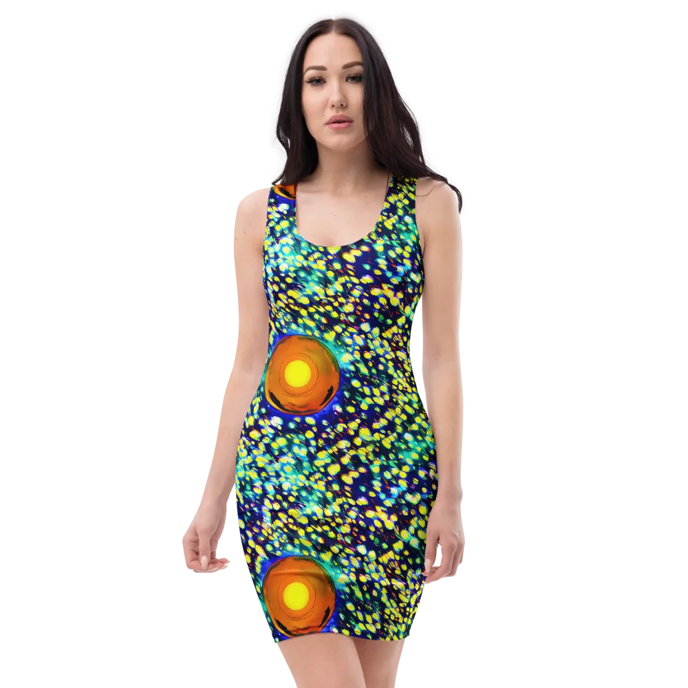 Illuminated Whirl on Bodycon Dress — Front