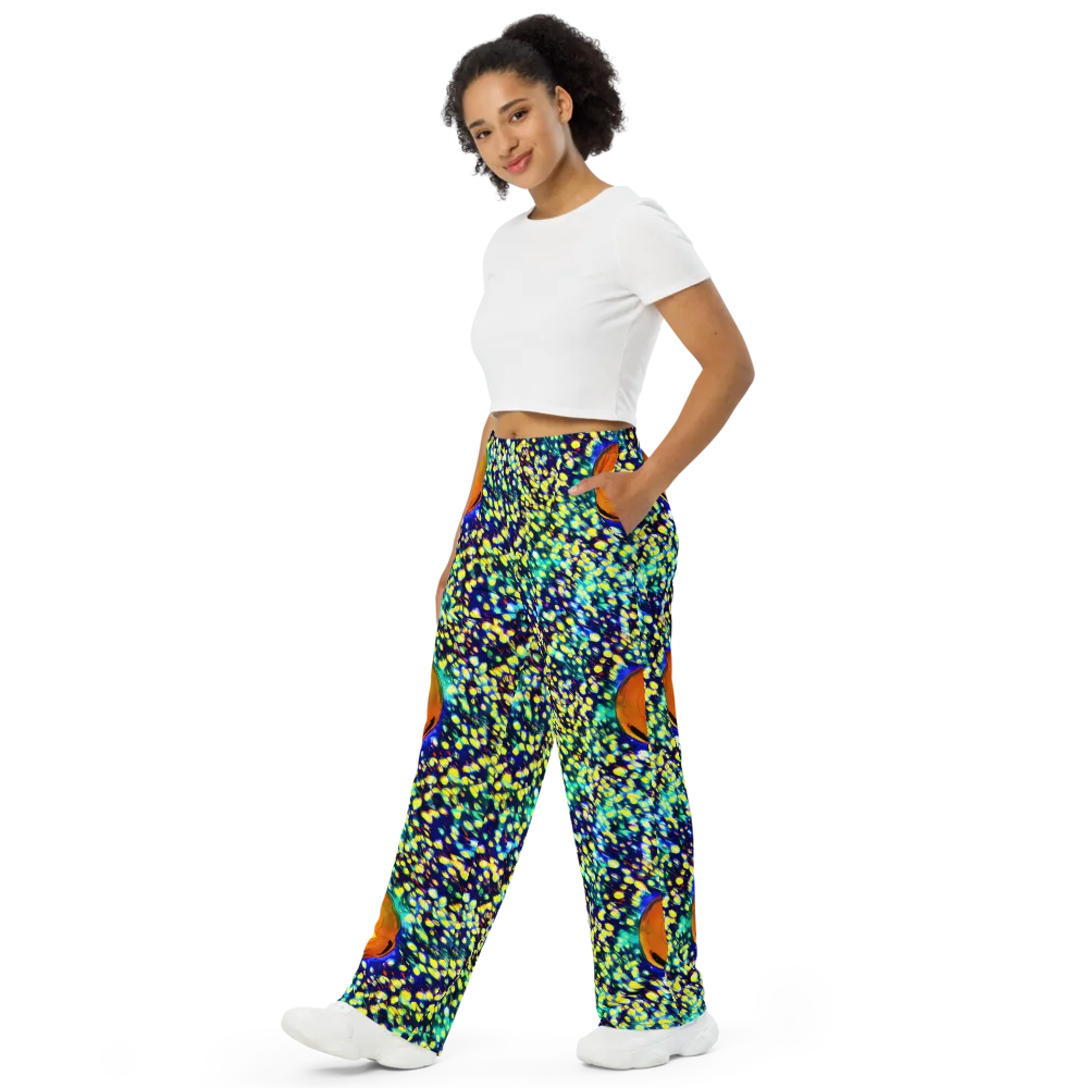 Illuminated Whirl on Wide-Leg Pants — Left Front