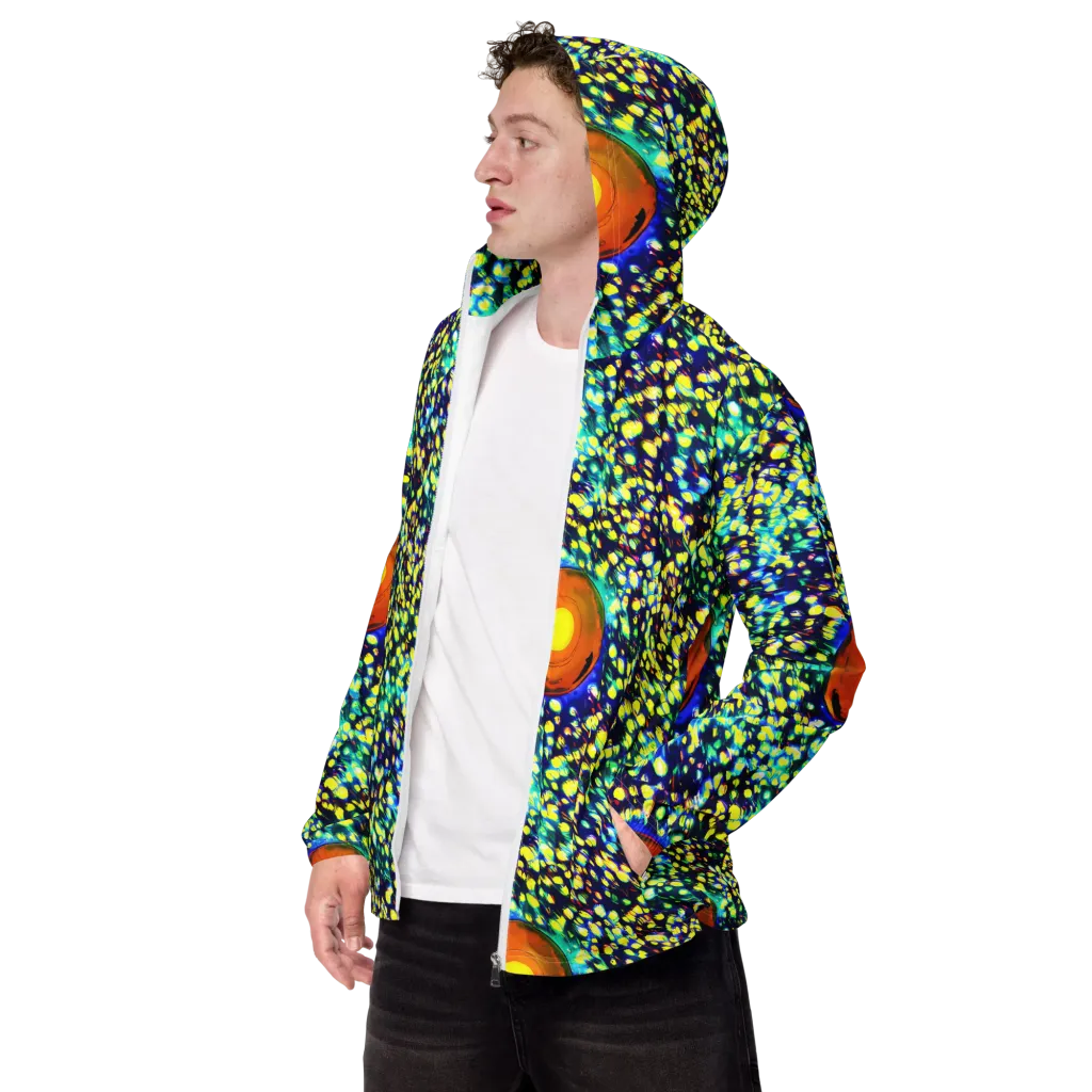 Illuminated Whirl on Men's Windbreaker — Left Front