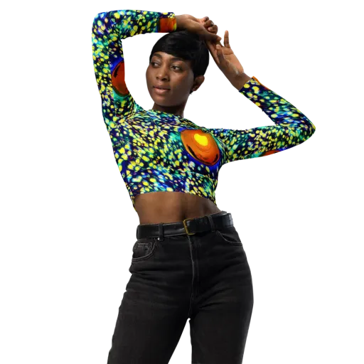 Illuminated Whirl on a Long Sleeve Crop Top