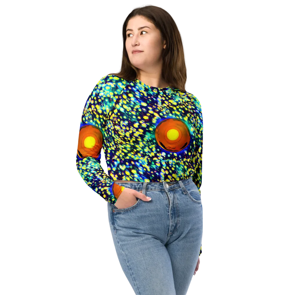 Illuminated Whirl on Long Sleeve Crop Top — Front