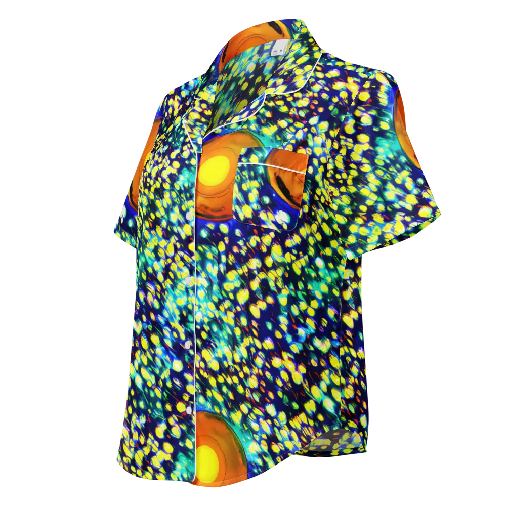 Illuminated Whirl on Women's Short Sleeve Pajama Top — Left Front