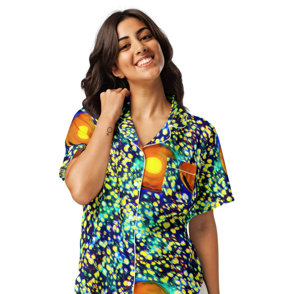 Illuminated Whirl on Women's Short Sleeve Pajama Top — Front