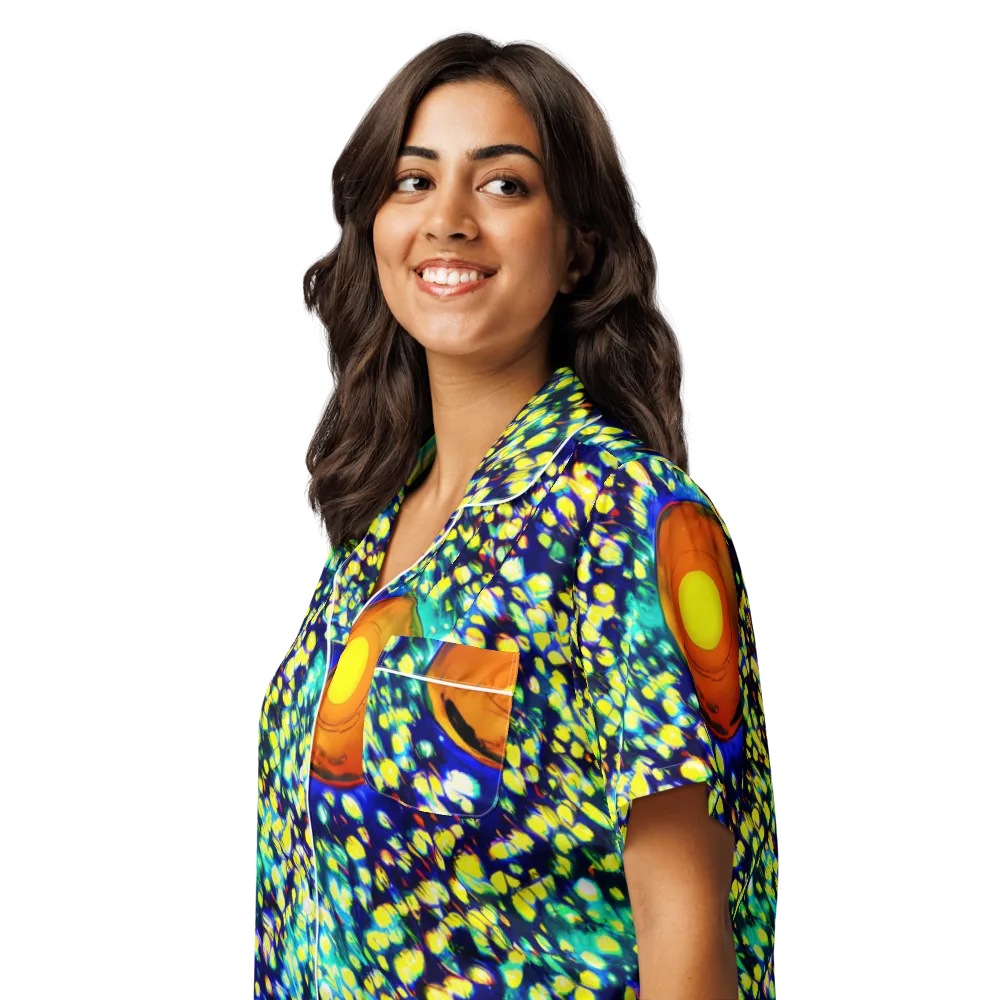 Illuminated Whirl on Women's Short Sleeve Pajama Top — Left Front