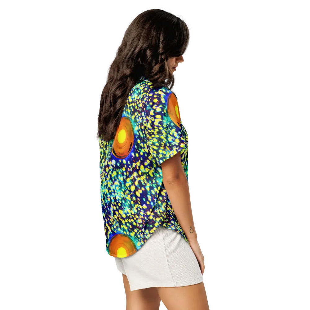Illuminated Whirl on Women's Short Sleeve Pajama Top — Right Back