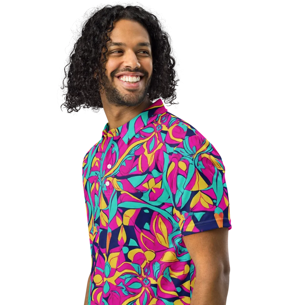 Magentaverse on Men's Slim Fit Polo Shirt — Left Front