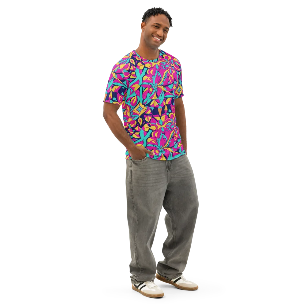 Magentaverse on Men's Cotton Crew Neck T-Shirt — Right Front