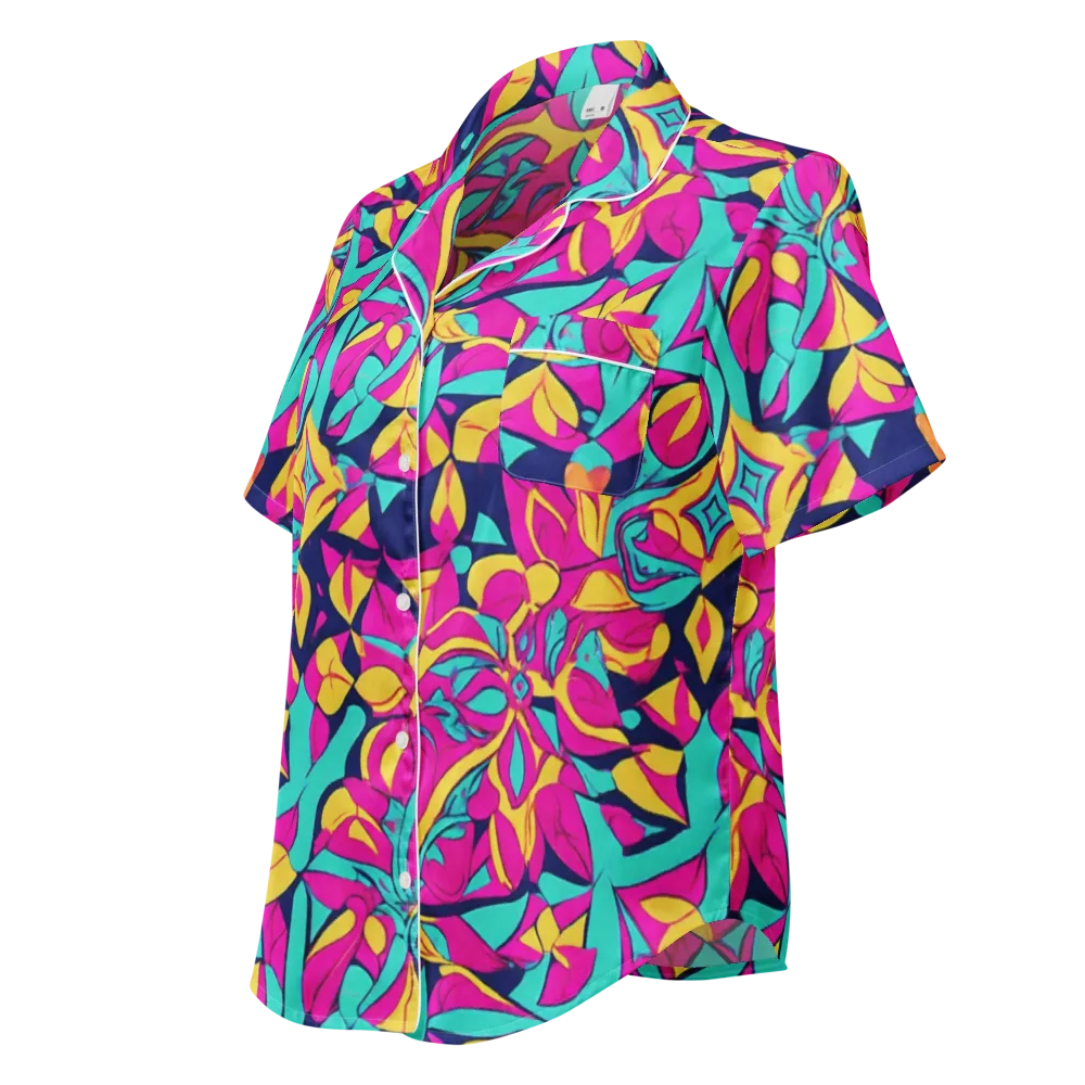 Magentaverse on Women's Short Sleeve Pajama Top — Left Front