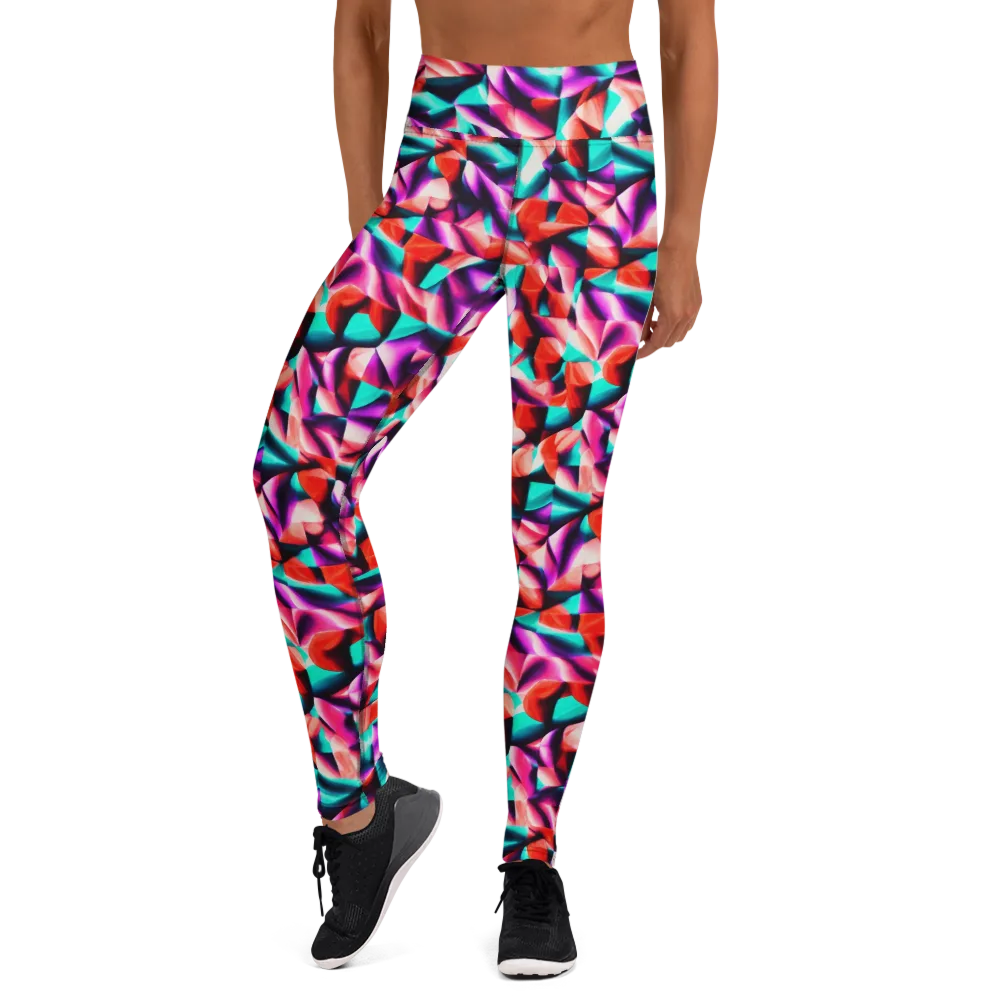 Electric Petalwork on Yoga Leggings — Front