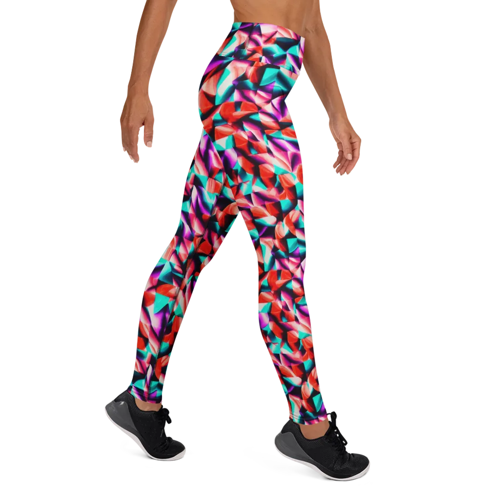 Electric Petalwork on Yoga Leggings — Right