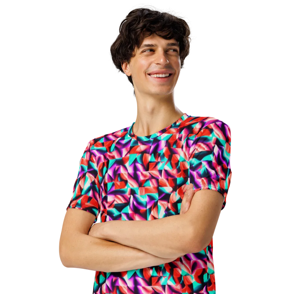 Electric Petalwork on Men's Crew Neck T-Shirt — Left Front