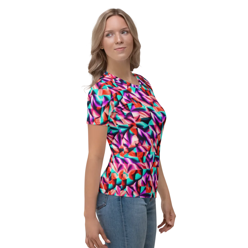 Electric Petalwork on Women's Crew Neck T-Shirt — Right