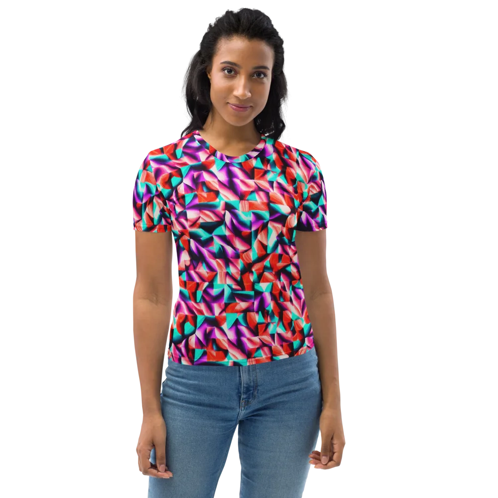 Electric Petalwork on Women's Crew Neck T-Shirt — Front