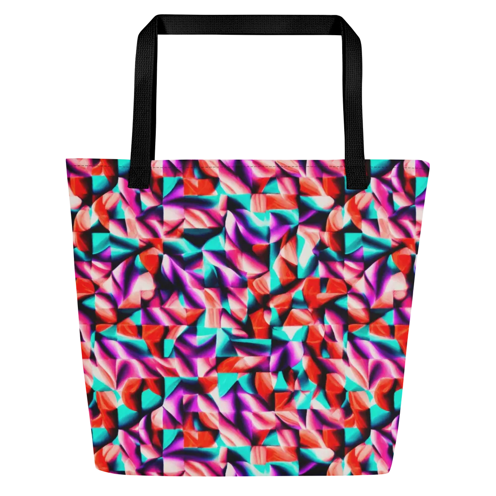 Electric Petalwork on Large Tote Bag W/ Pocket — Front