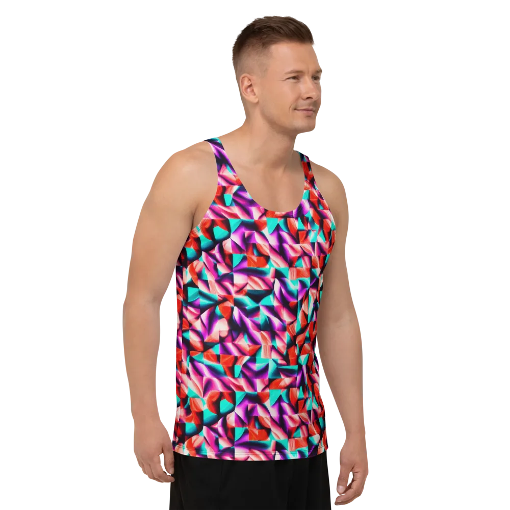 Electric Petalwork on Men's Tank Top — Right Front