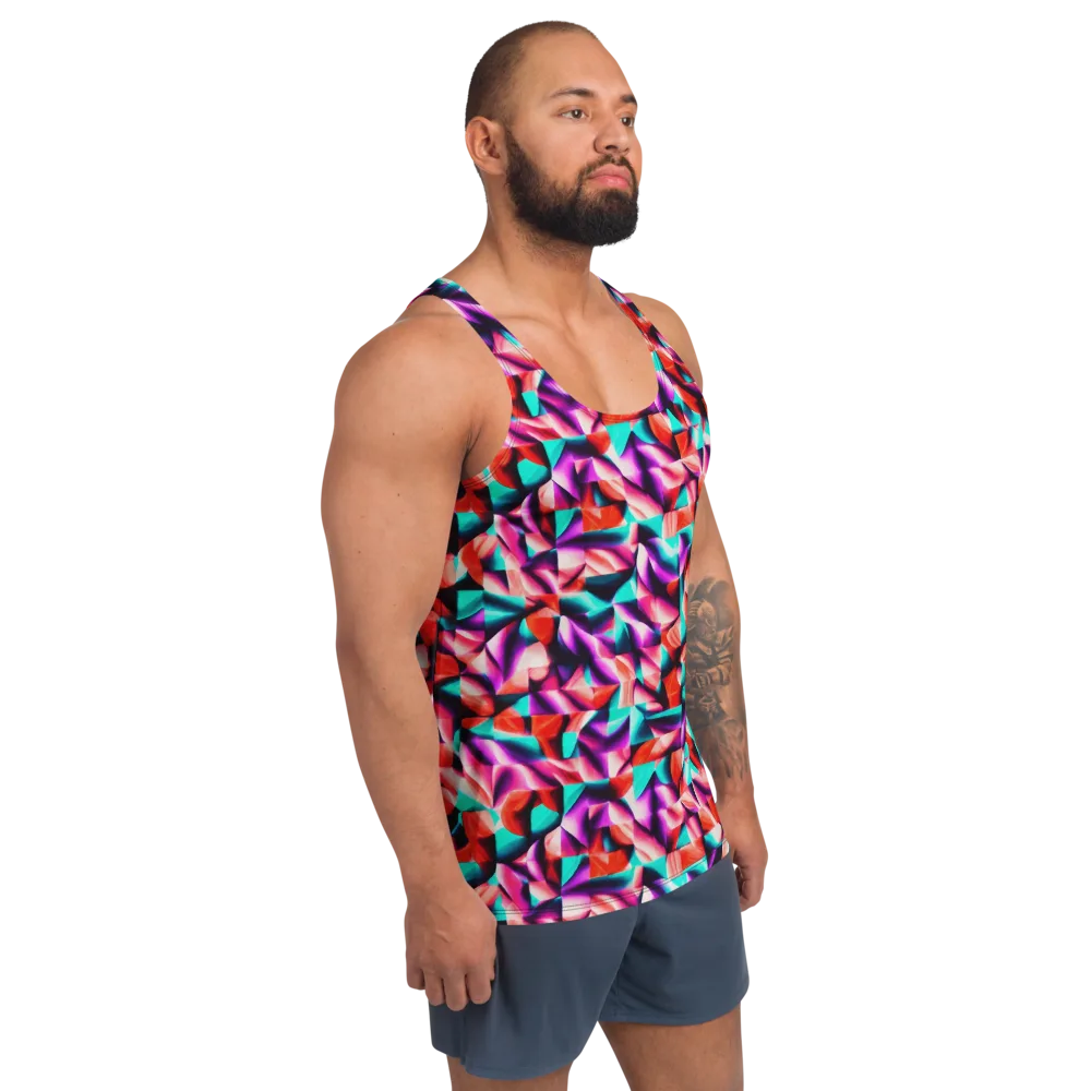 Electric Petalwork on Men's Tank Top — Right Front