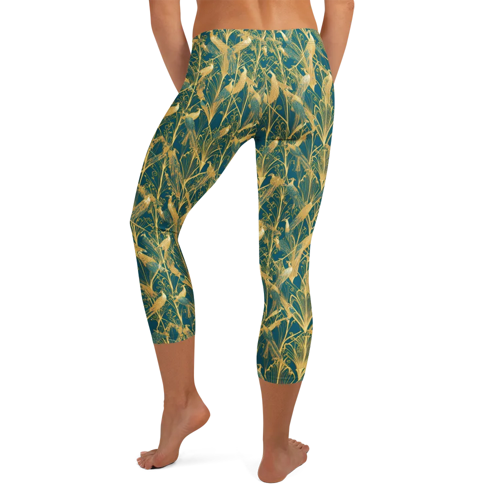 Gilded Aviary on Capri Leggings — Back
