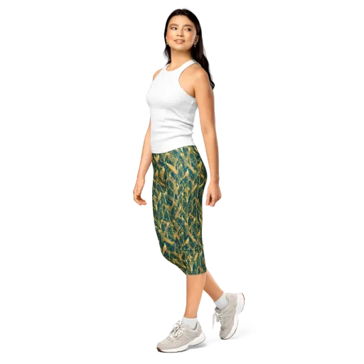 Gilded Aviary on a Capri Leggings