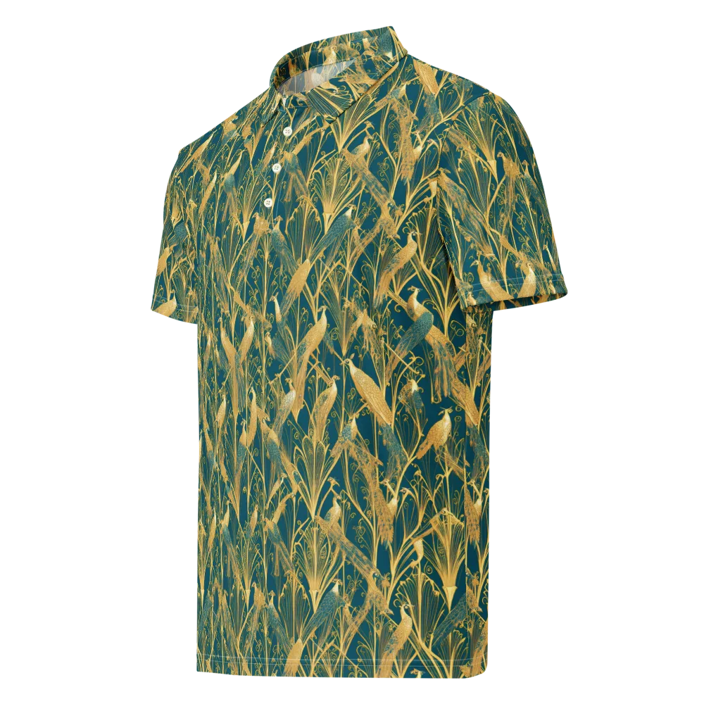 Gilded Aviary on Men's Slim Fit Polo Shirt — Left Front