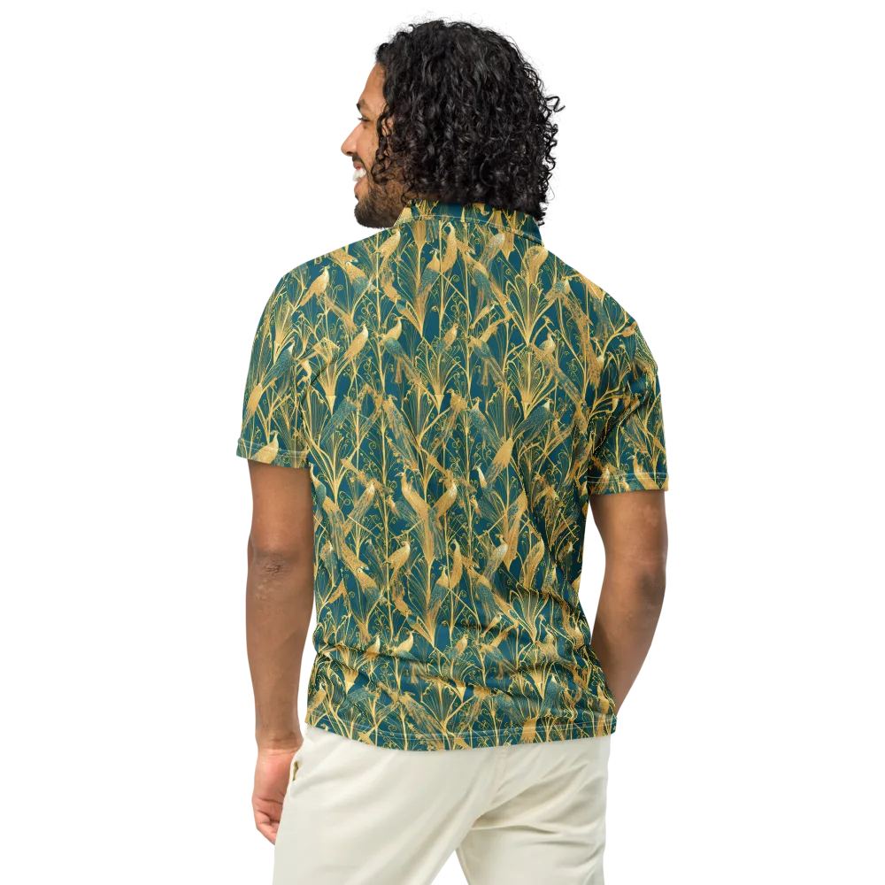 Gilded Aviary on Men's Slim Fit Polo Shirt — Back