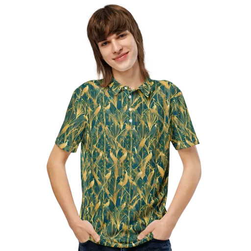 Gilded Aviary on a Men's Slim Fit Polo Shirt