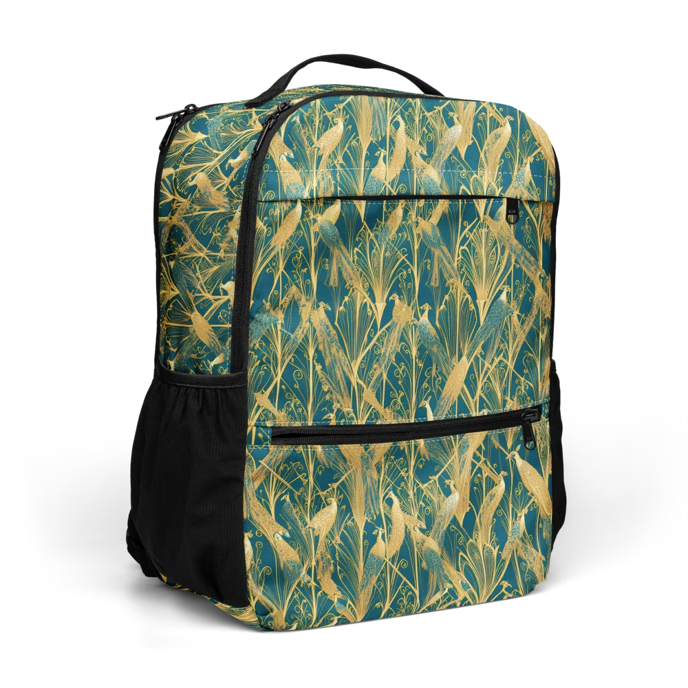 Gilded Aviary on Utility Backpack — Right Front
